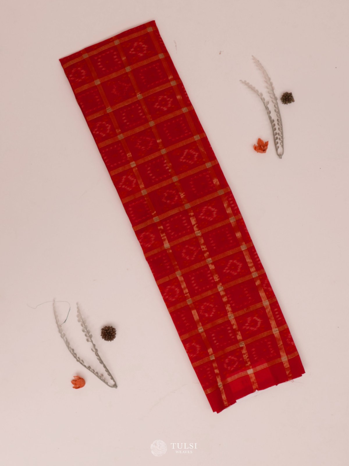 Orange Ikat Silk Blouse