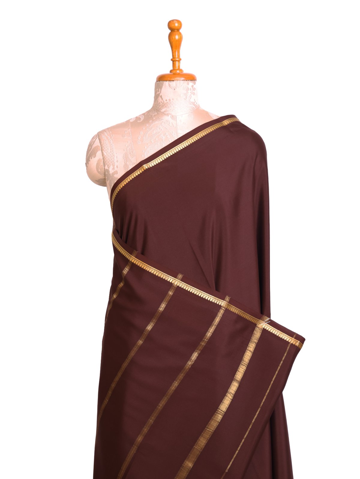 Dark Brown Mysore Silk Saree
