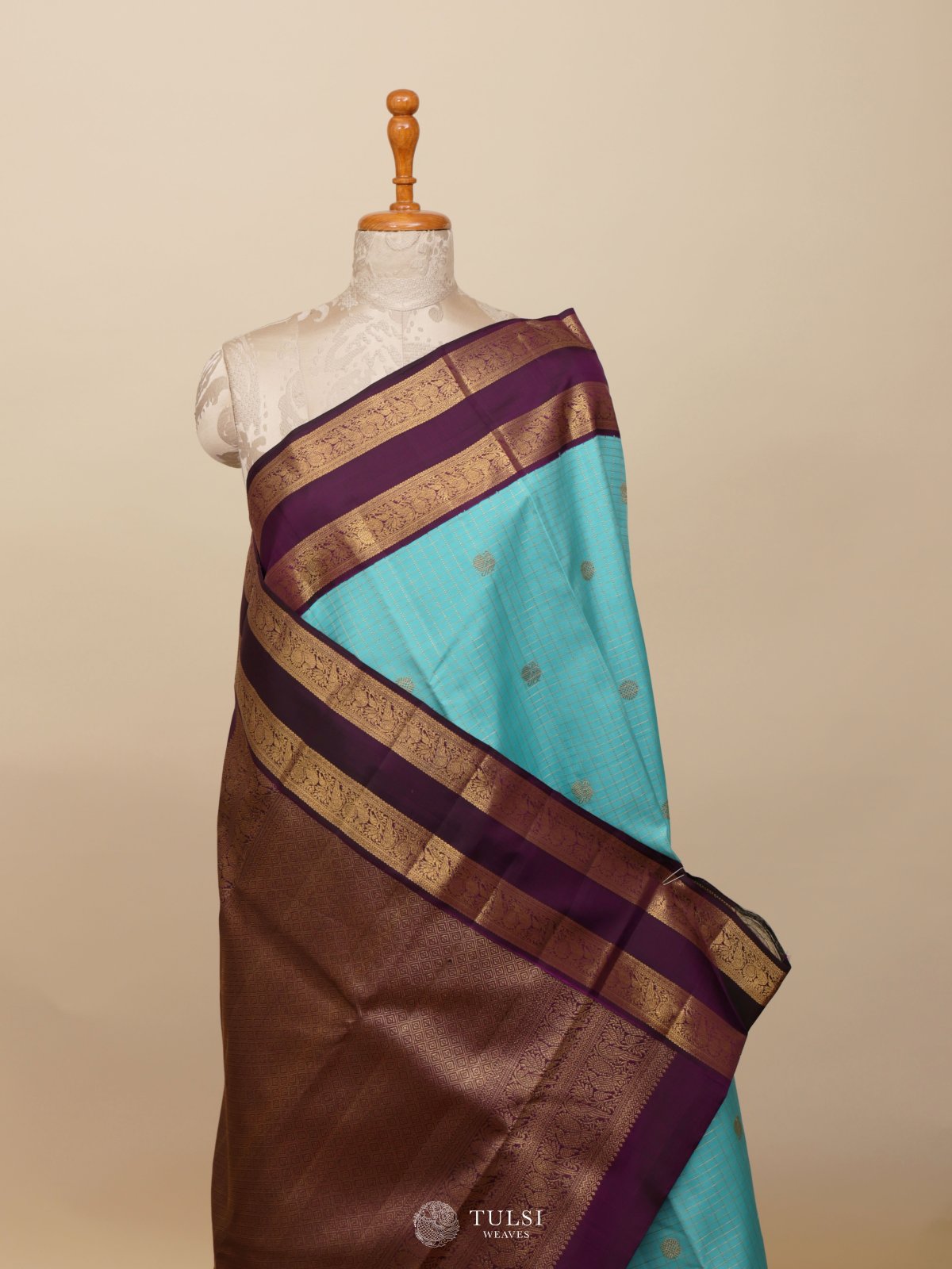 Light Blue Kanjeevaram Silk Saree