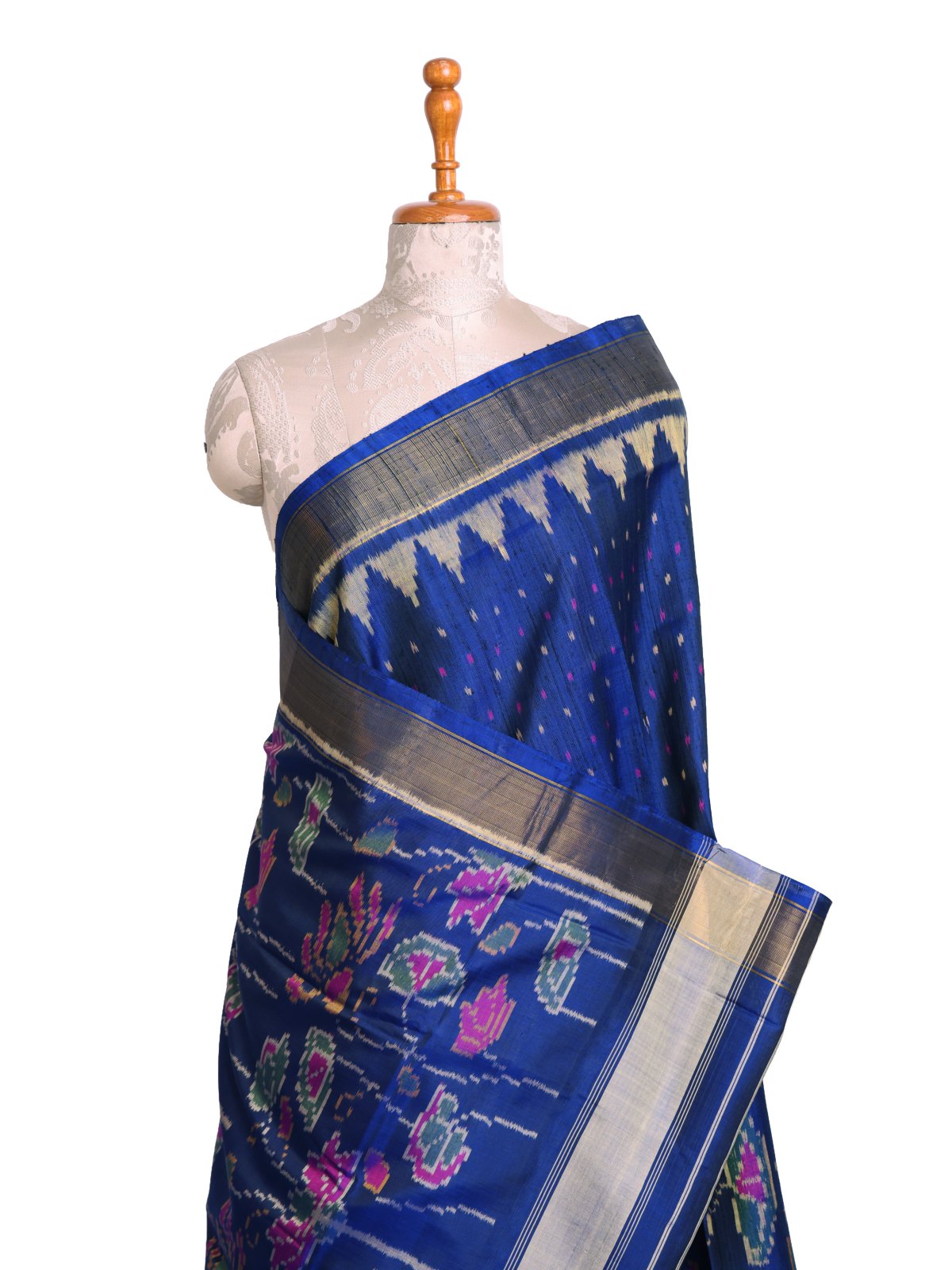 Dark Blue Patola Silk Saree