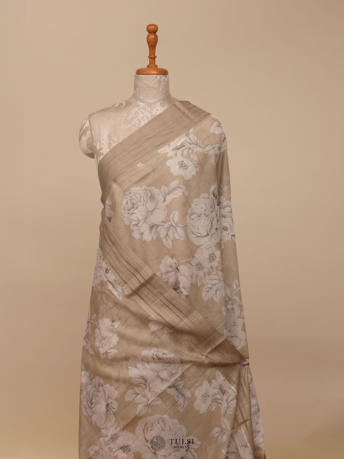 Beige Semi Kota Saree