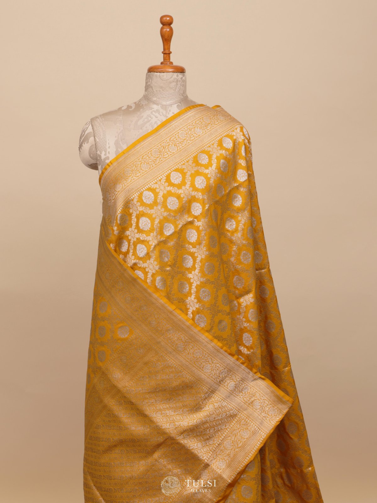 Yellow Banaras Silk Saree