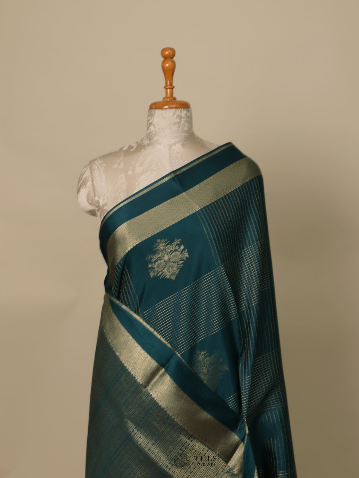 Peacock Green Mysore Silk Saree