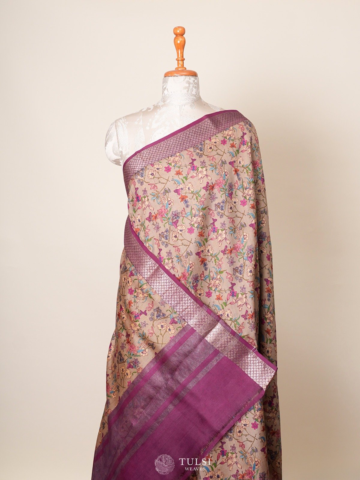 Light Brown Chaniya Silk Saree