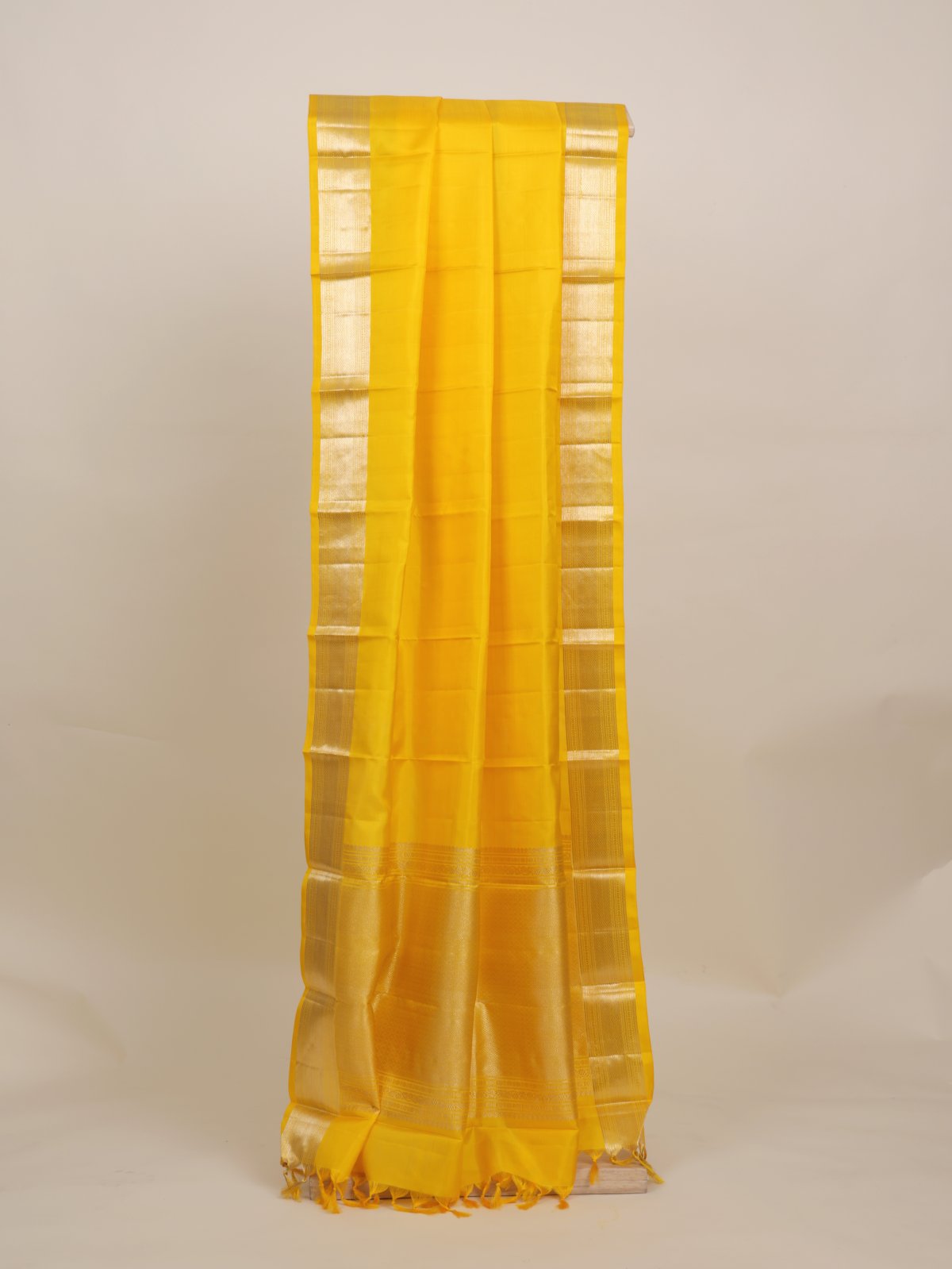 Mustard Yellow Kanjeevaram Silk Dupatta 