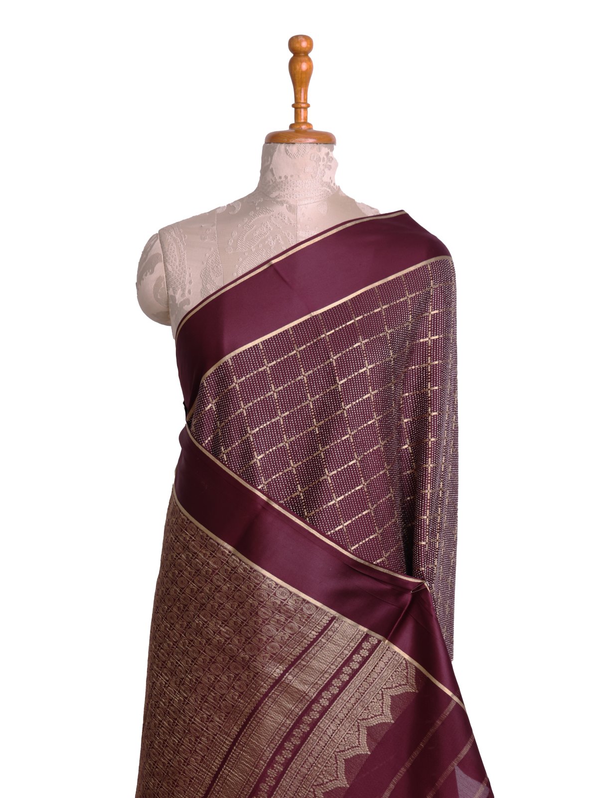 Dark Brown Mysore Silk Saree