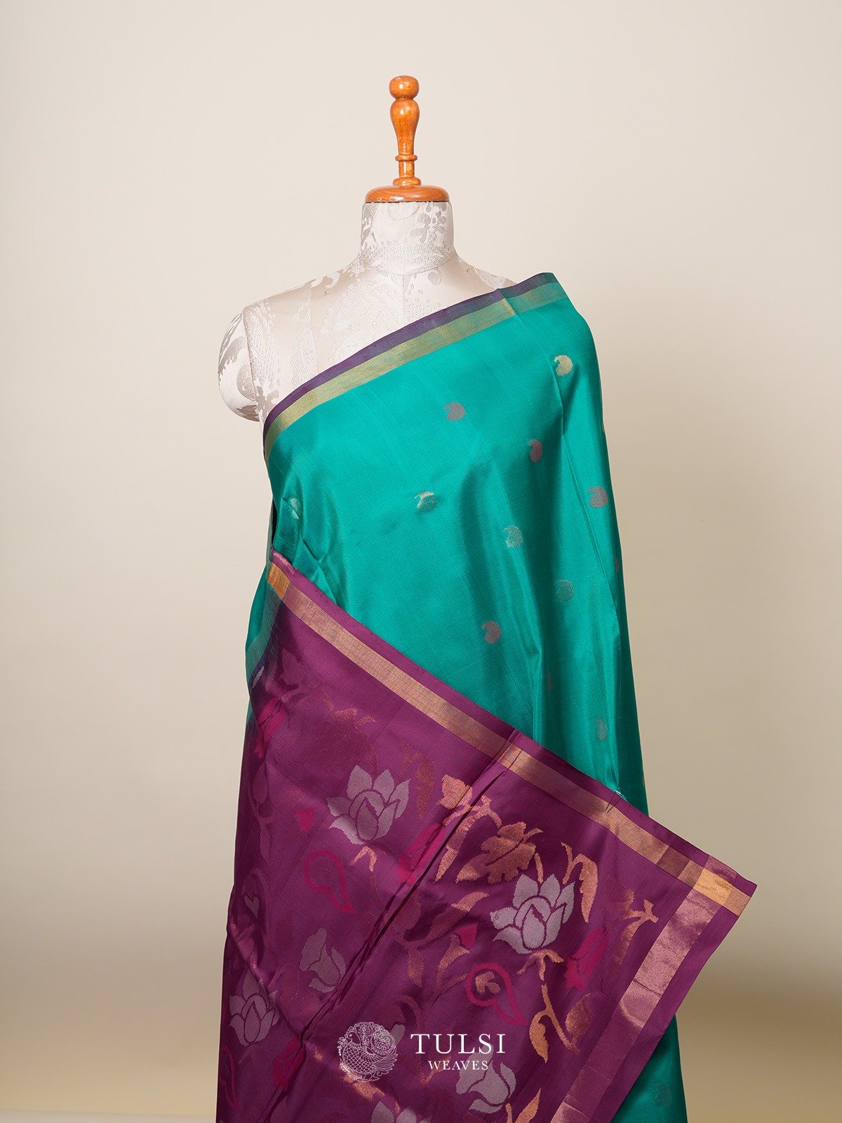 Teal Blue Uppada silk saree