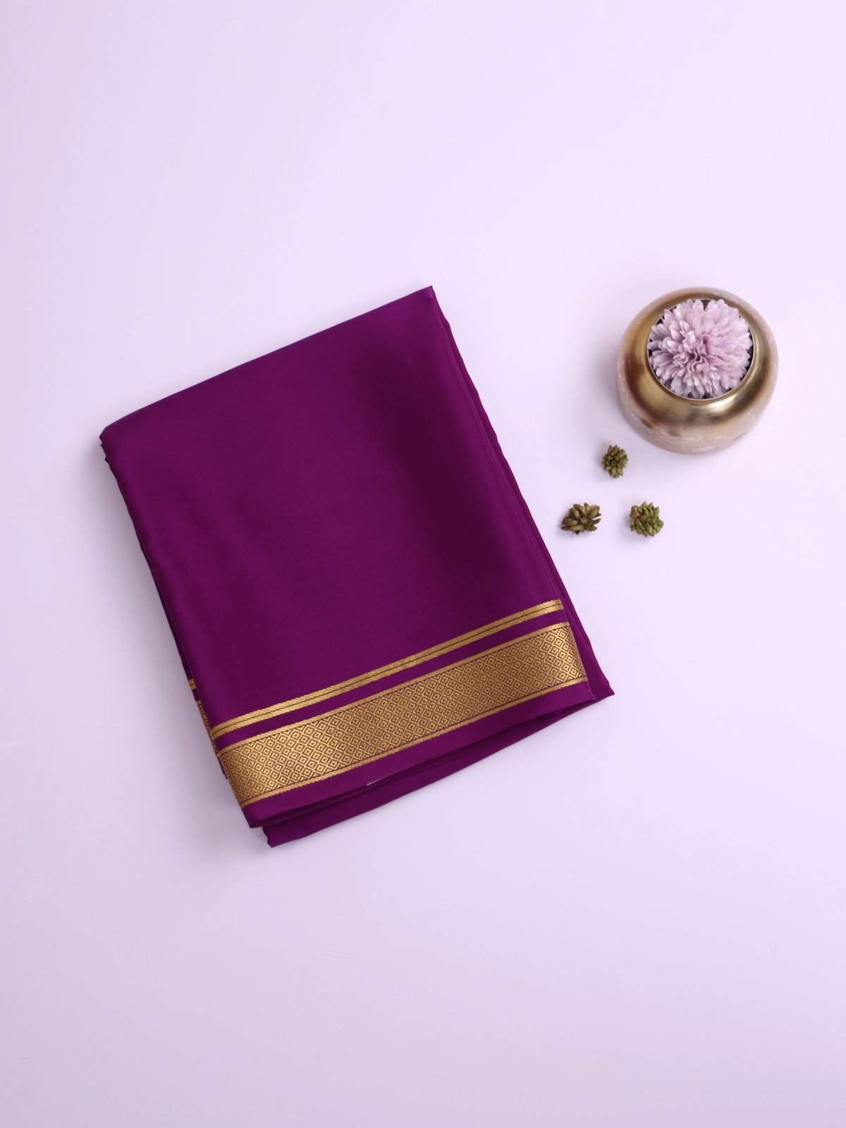 Purple Mysore Silk Saree