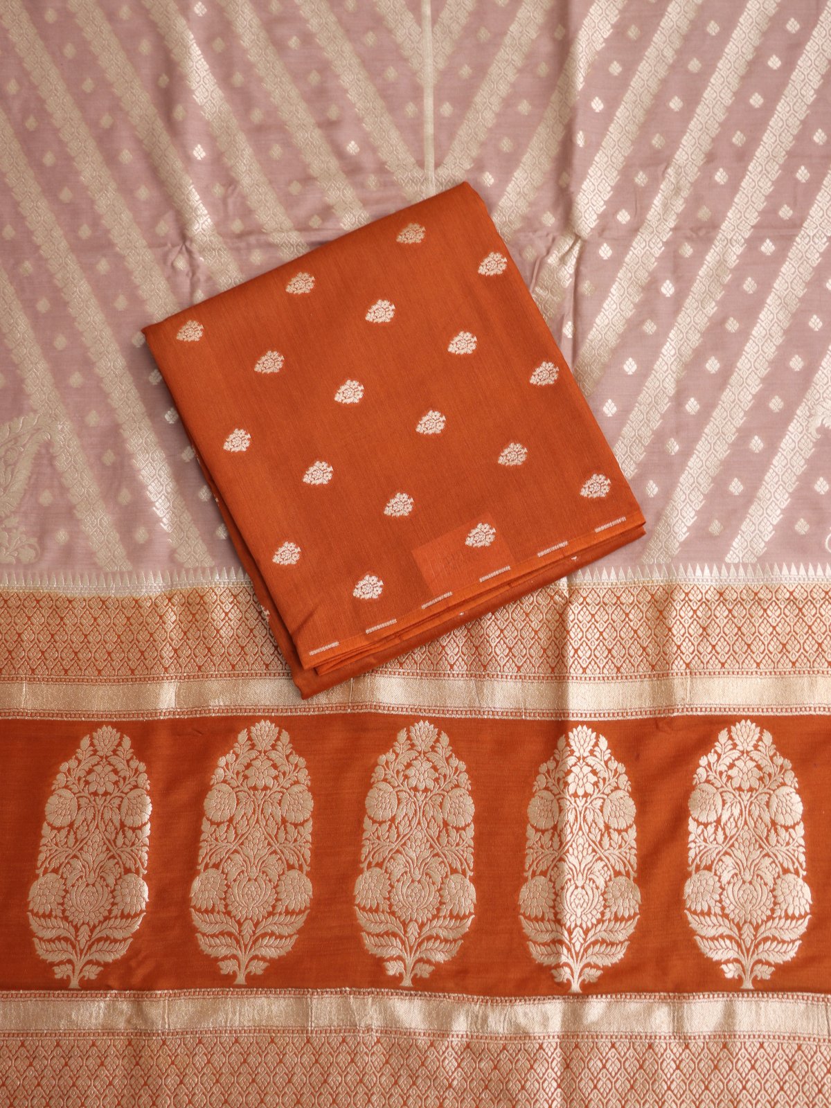 Rust Orange Chanderi Salwar Material