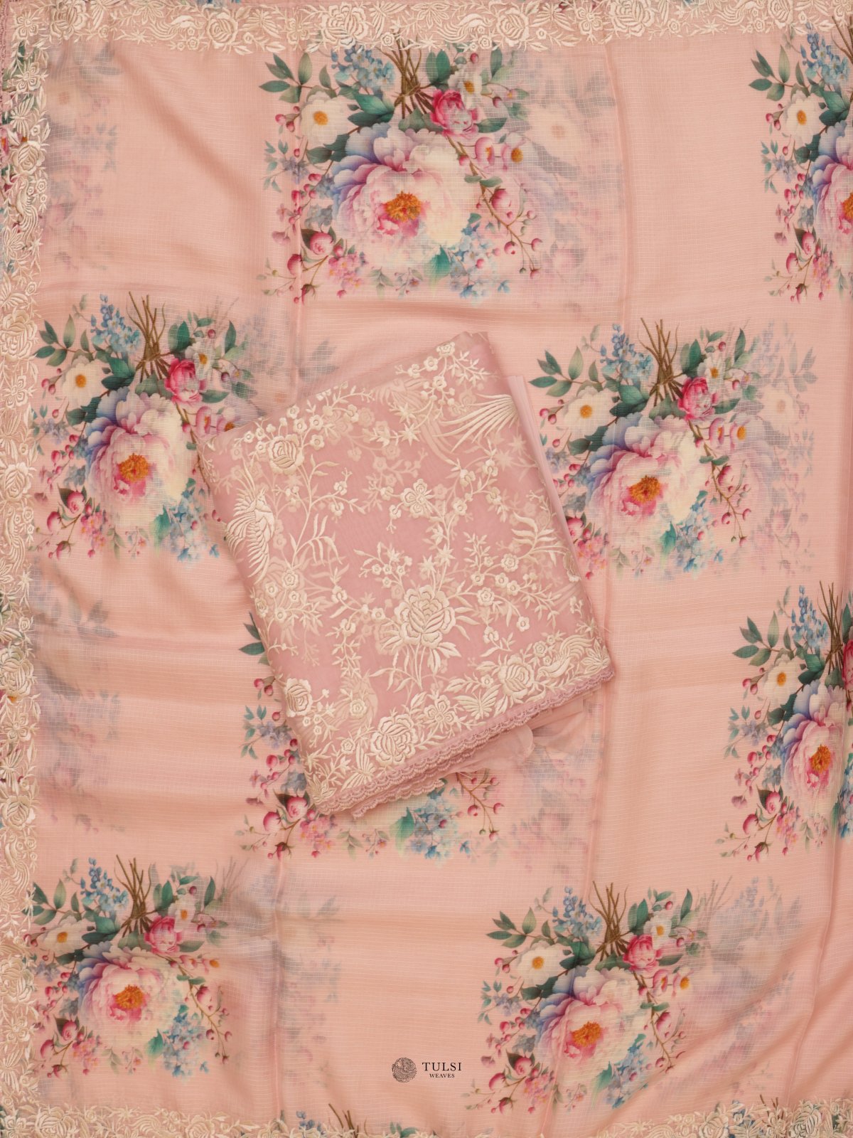 Light Pink Organza Salwar Material
