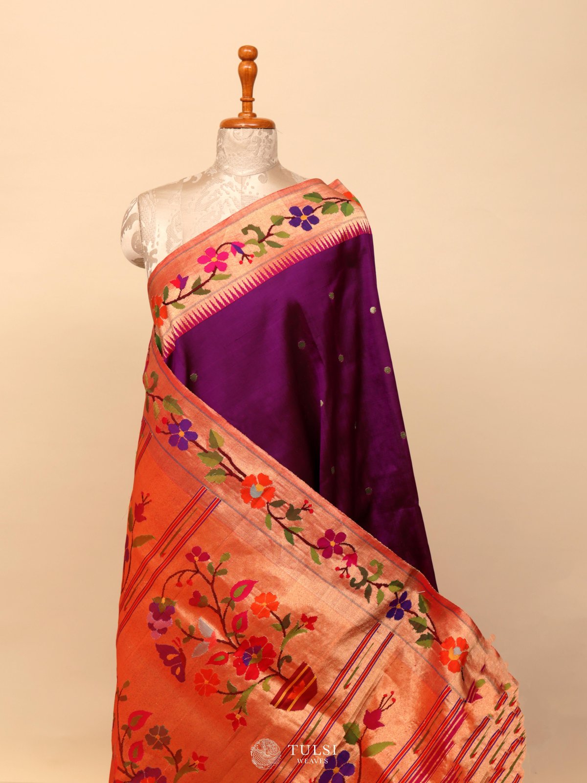 Purple Paithani Silk Saree