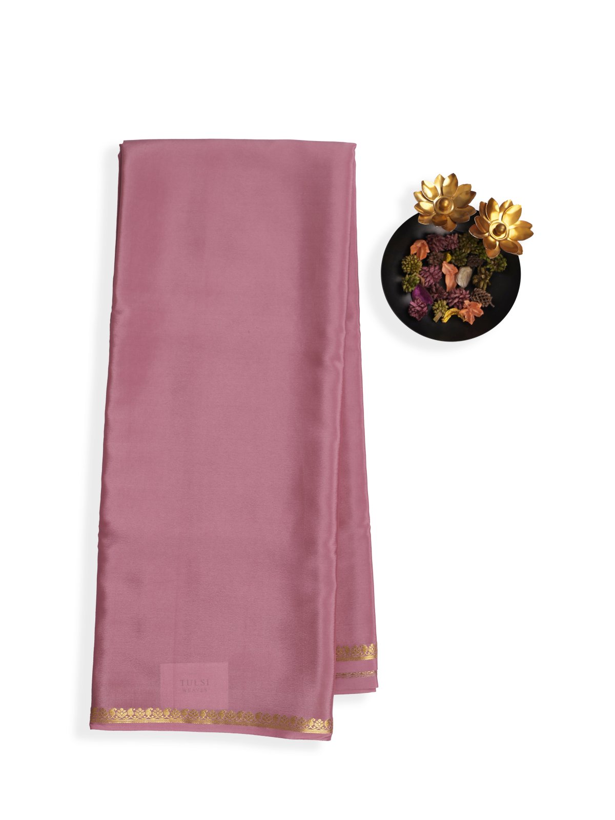 Rose taupe Mysore Silk Saree