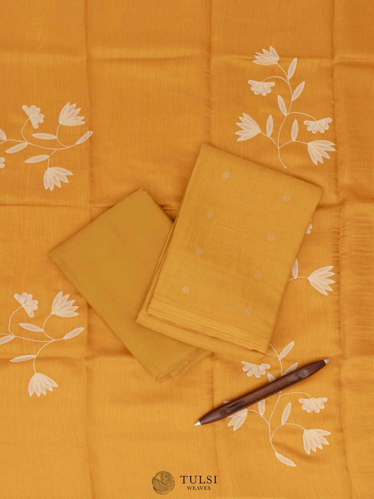 Mustard Tussar Salwar Material