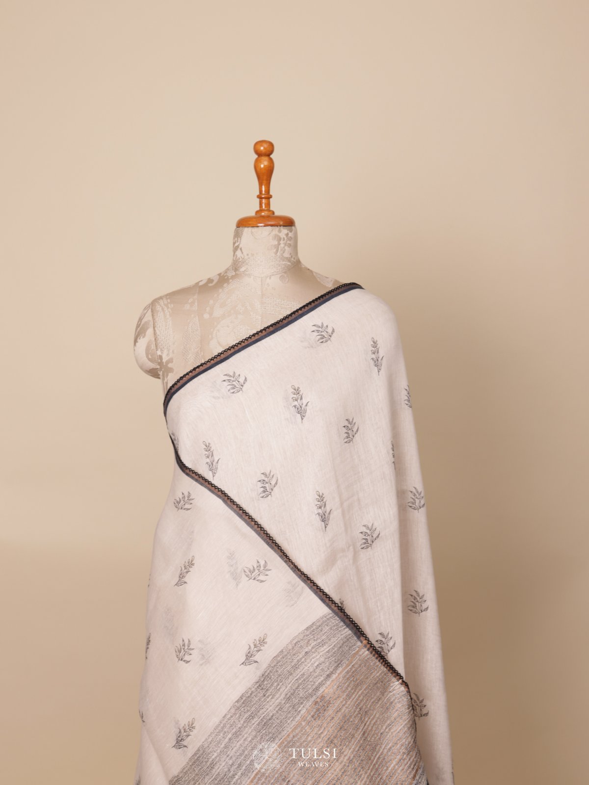Off-White Linen Saree