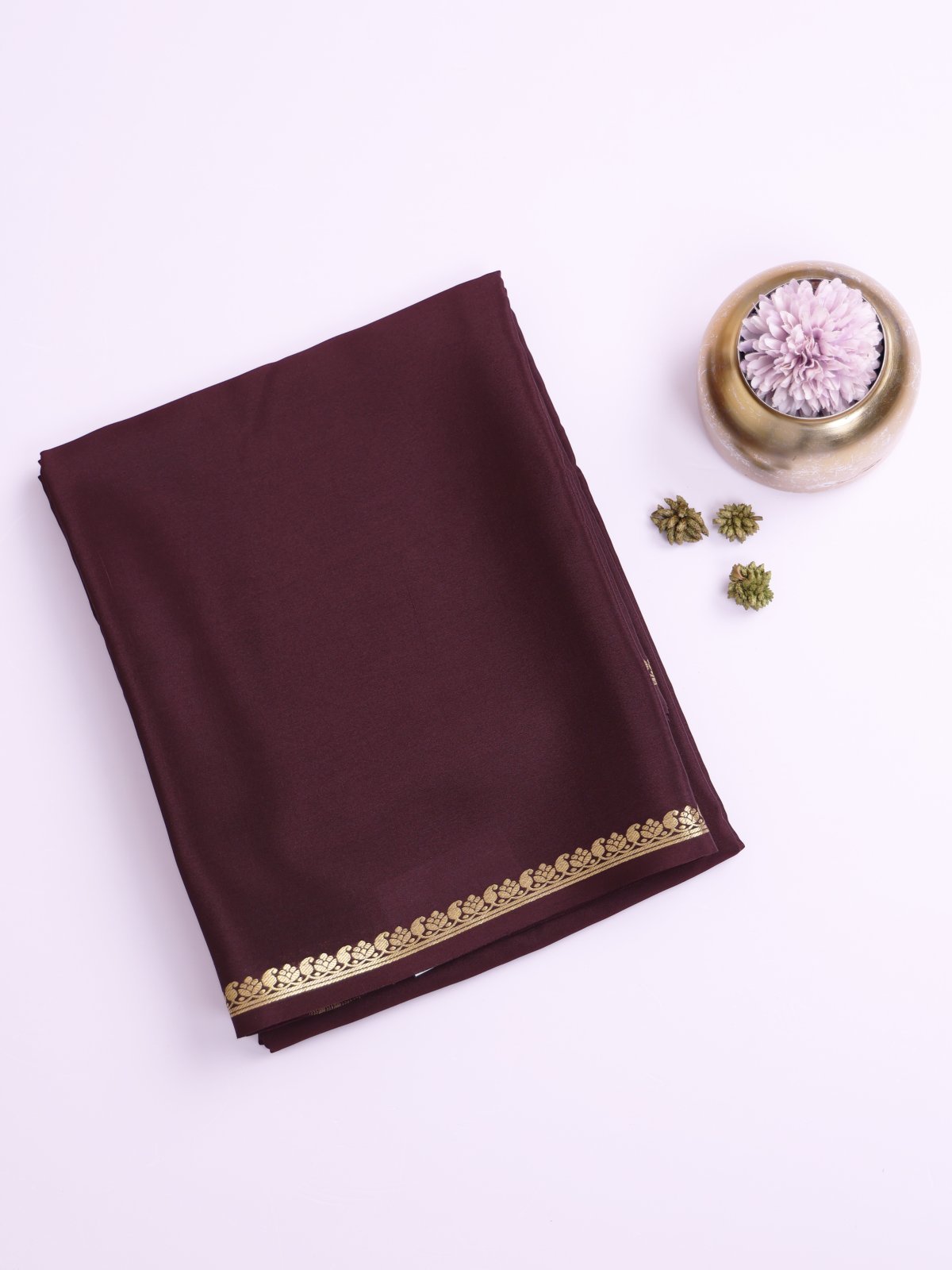 Brown Mysore Silk Saree