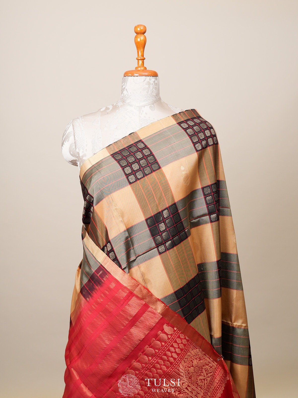 Beige Soft Silk Saree