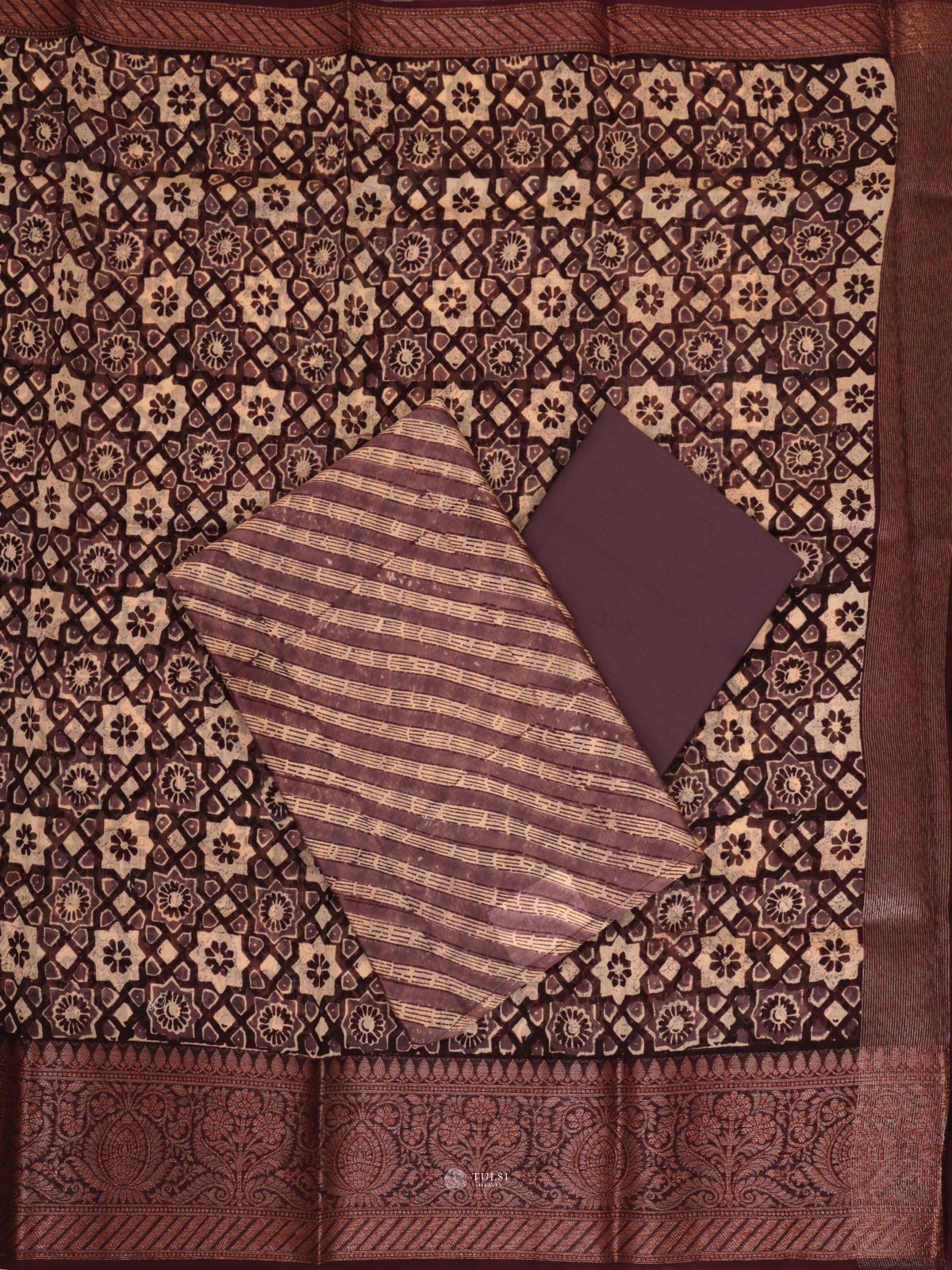Eggplant Purple Tussar Salwar Material