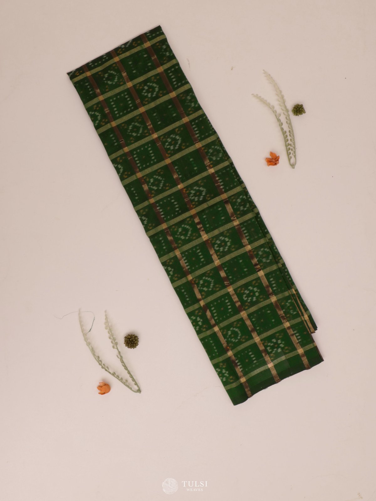 Green Ikat Silk Blouse