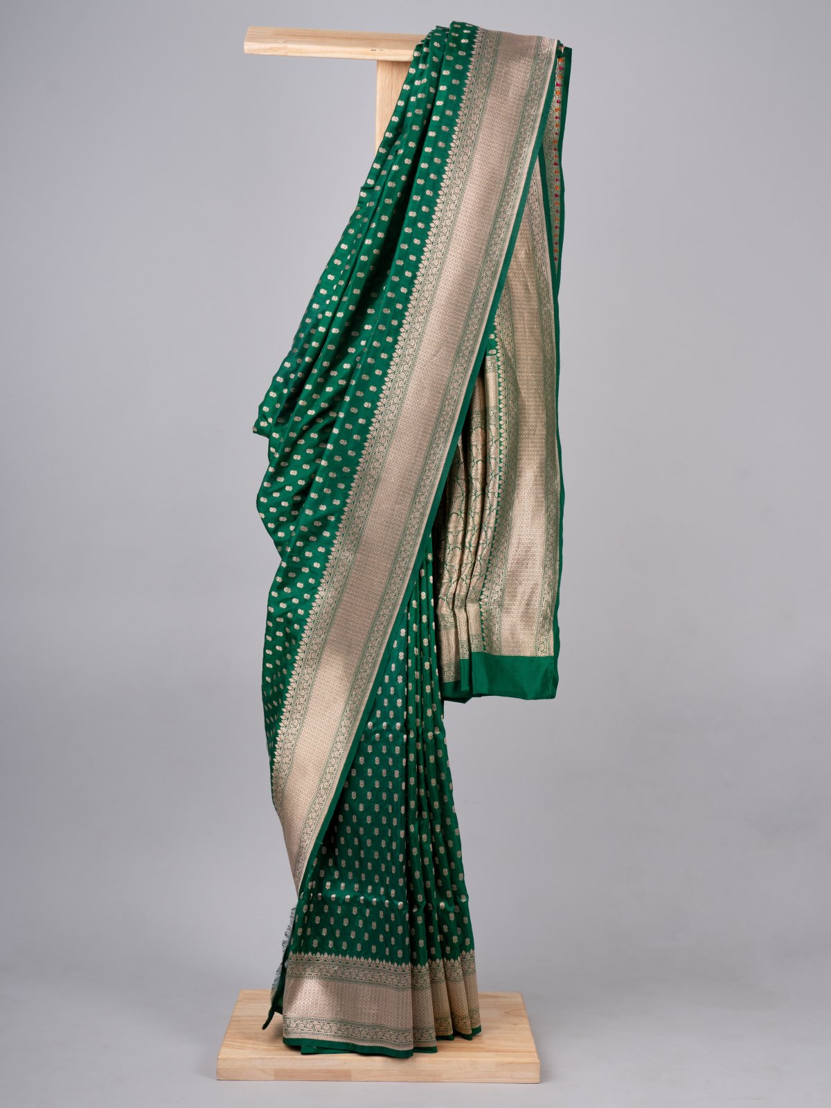 Dark Green Banaras Silk Saree