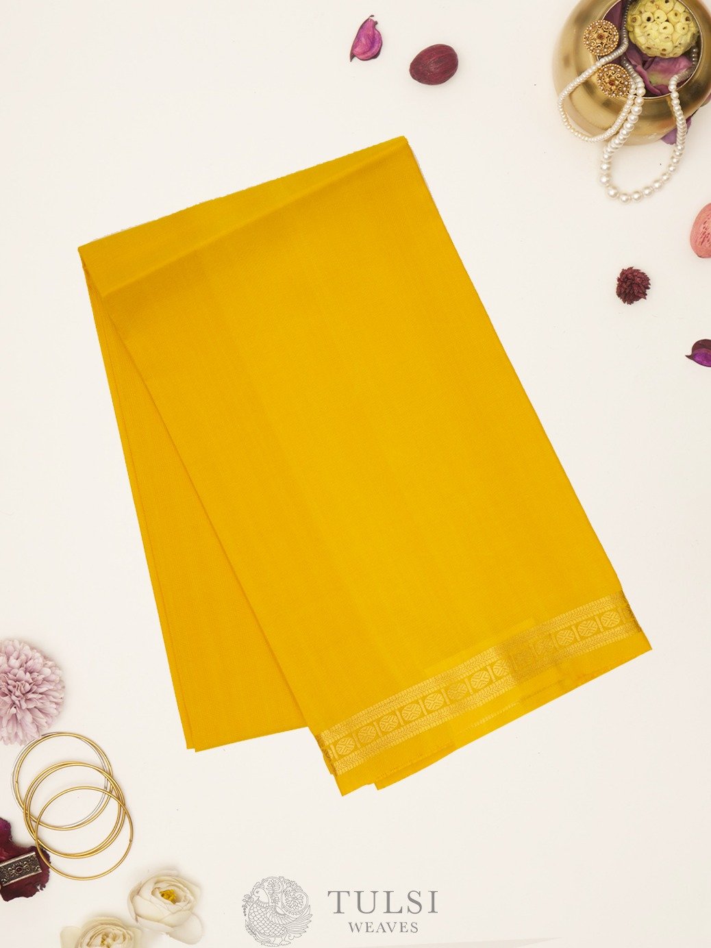Yellow Kanjeevaram Silk Blouse 