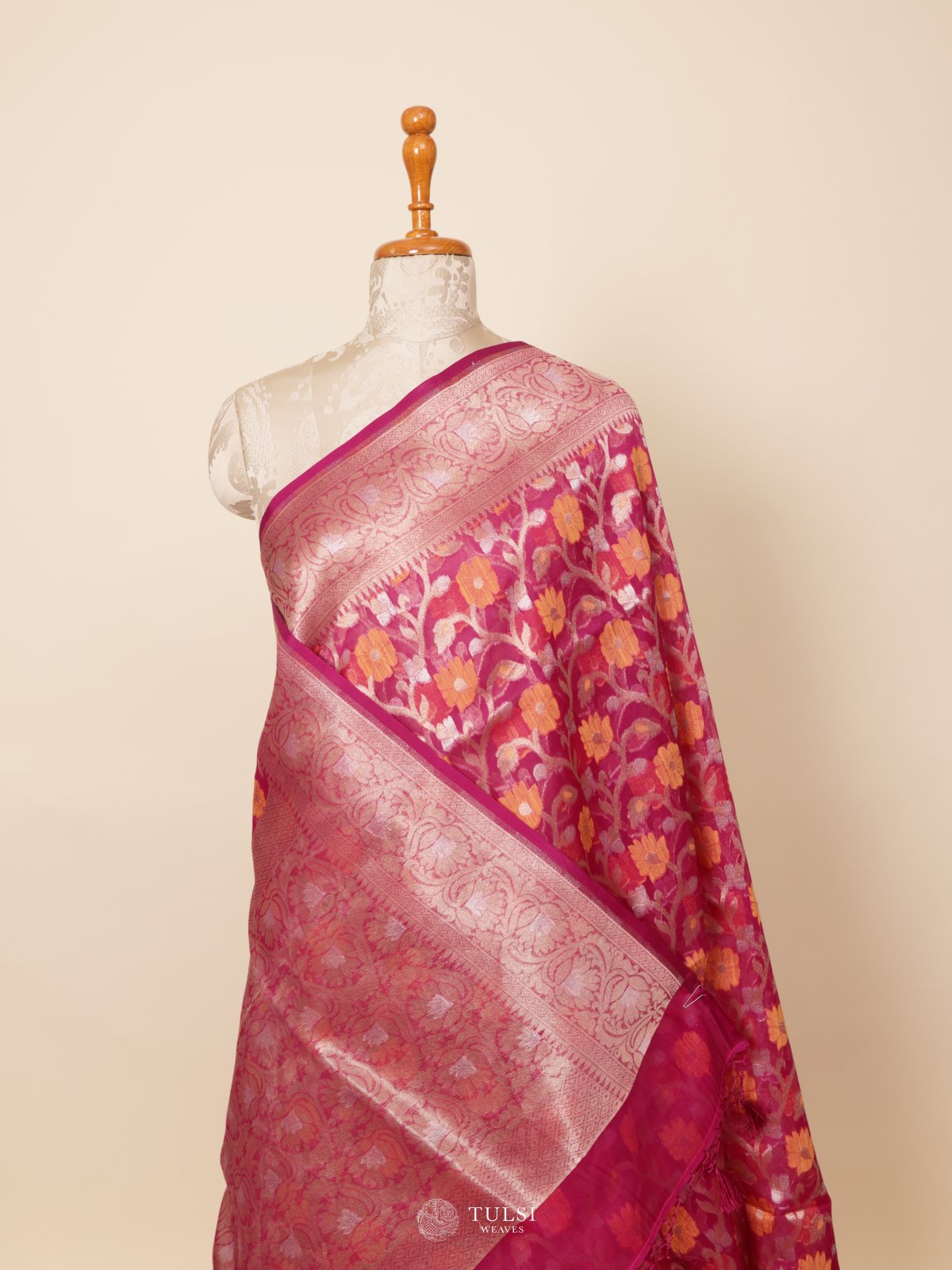 Purple Kora Silk Saree