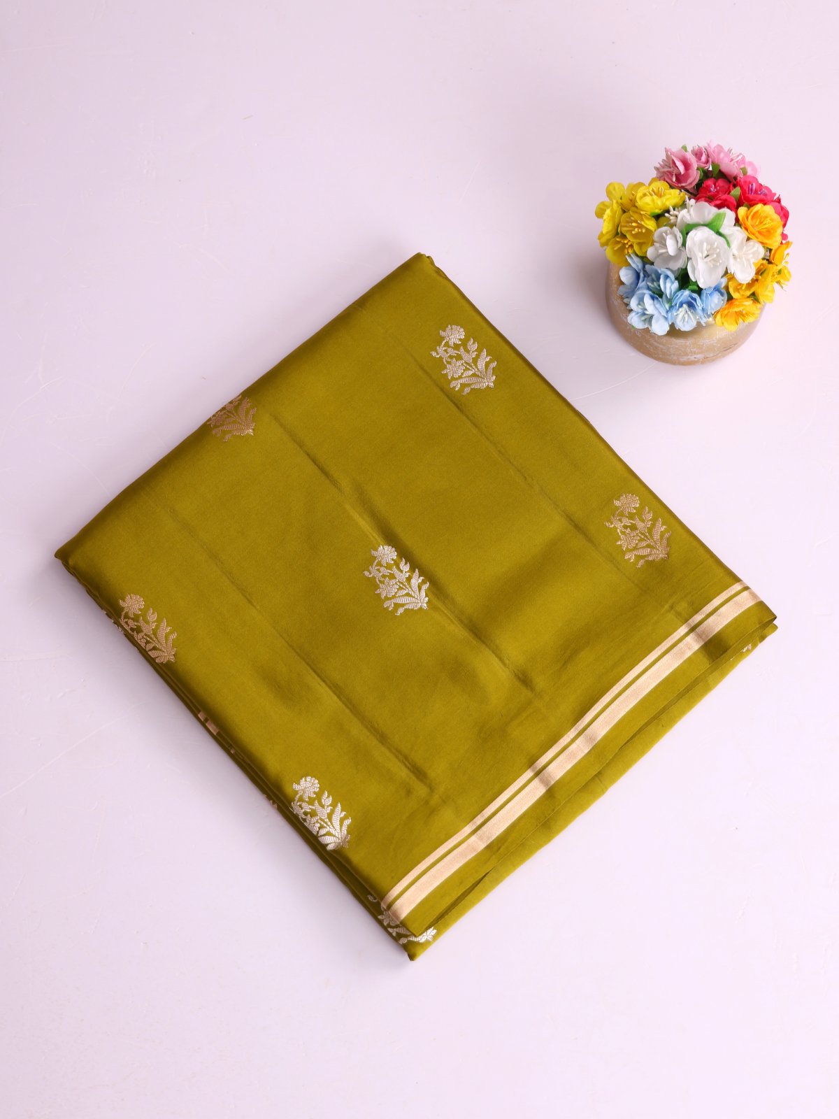 Mehndi Green Mashru Silk Saree
