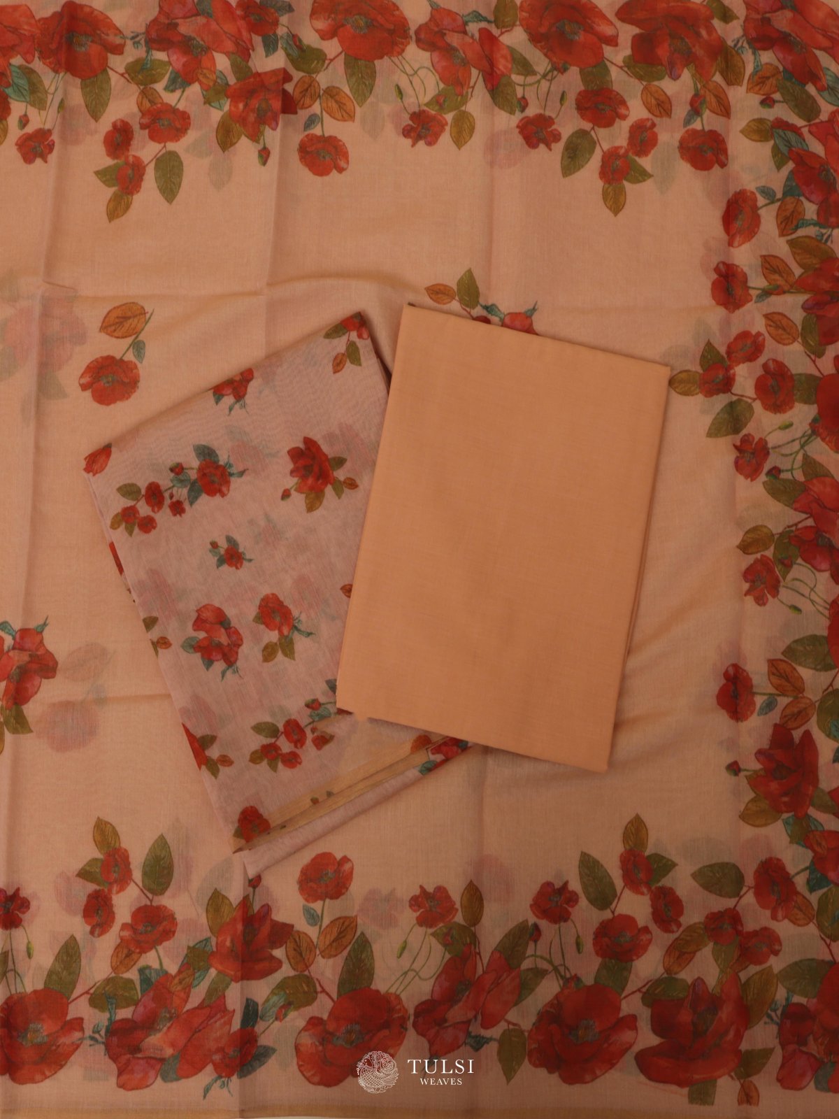 Peach Chanderi Salwar Material