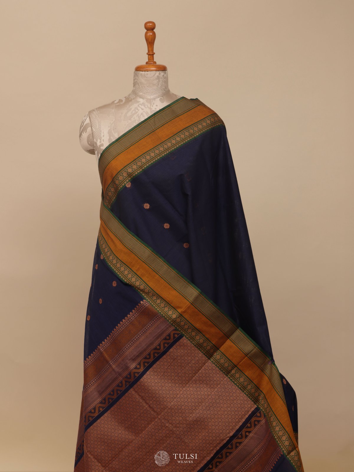 Navy Blue Kanchi Cotton Saree