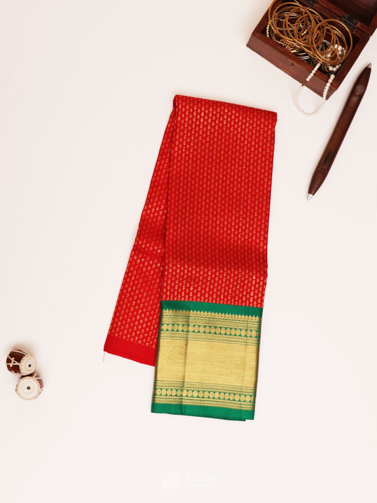 Dark Red Kanjeevaram Silk Pavadai