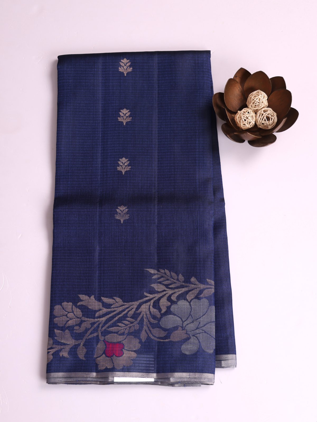 Dark Blue Soft Silk Tussar Saree