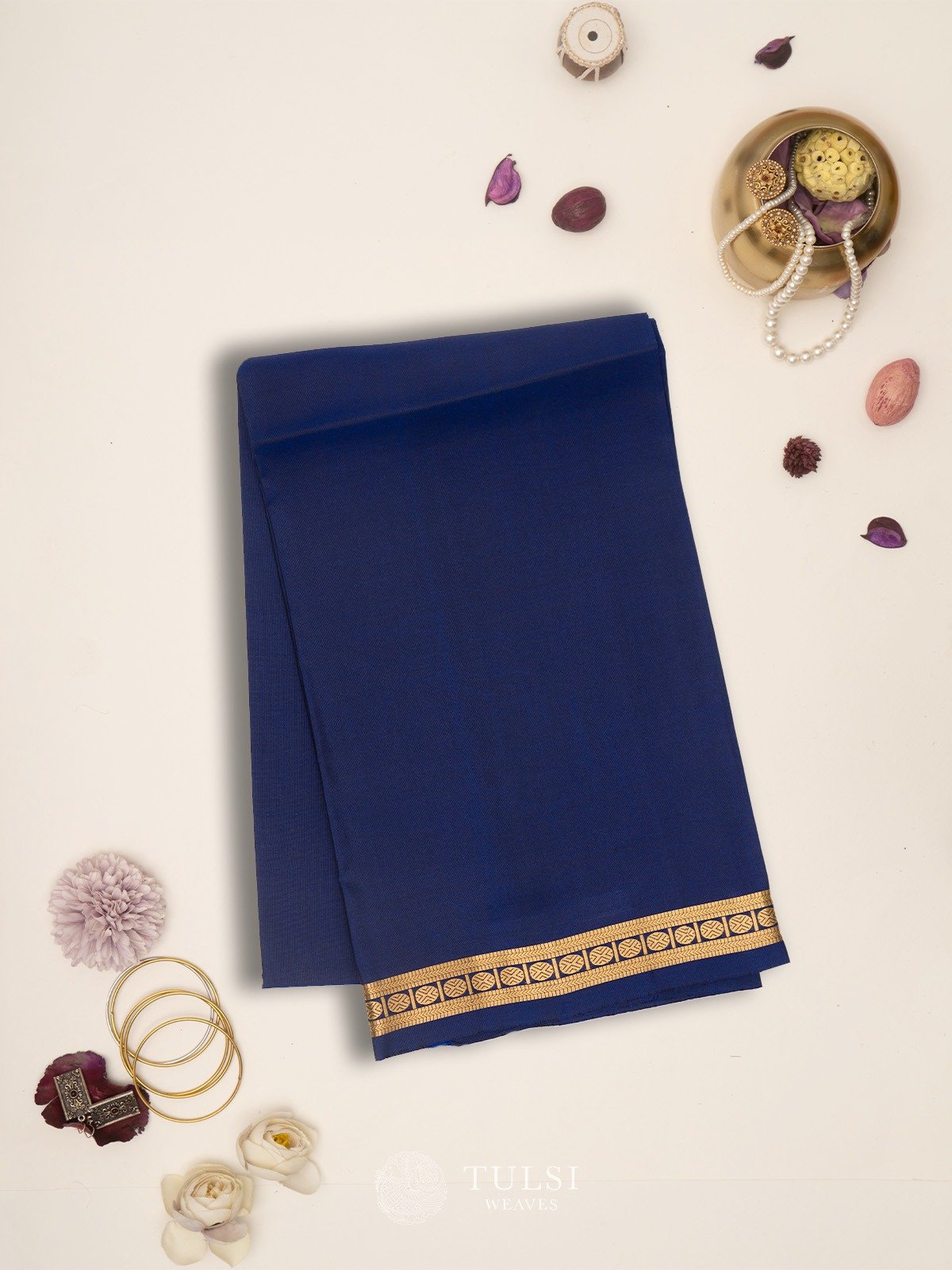 Dark Blue Kanjeevaram Silk Blouse 