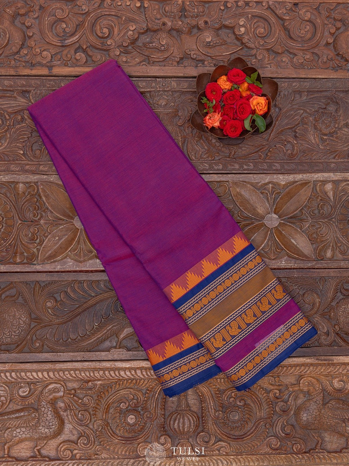 Purple Kanchi Cotton Saree