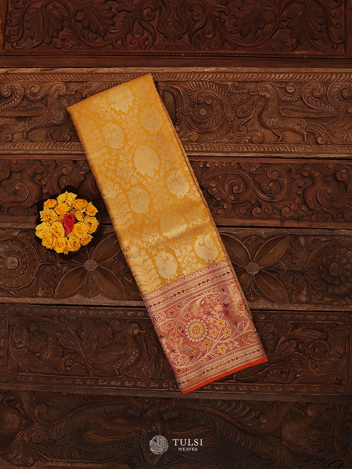Kanjeevaram Yellow Tissue Pavadai