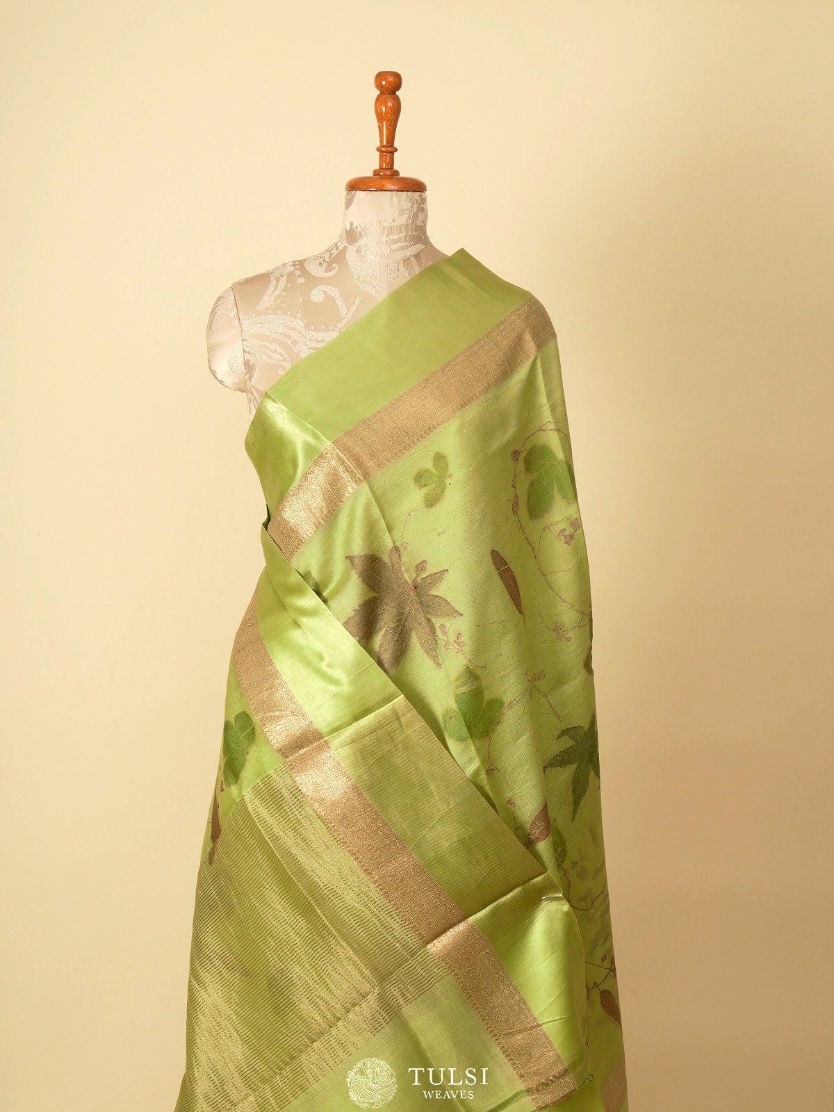 Pastel Green Munga Tussar Silk Saree