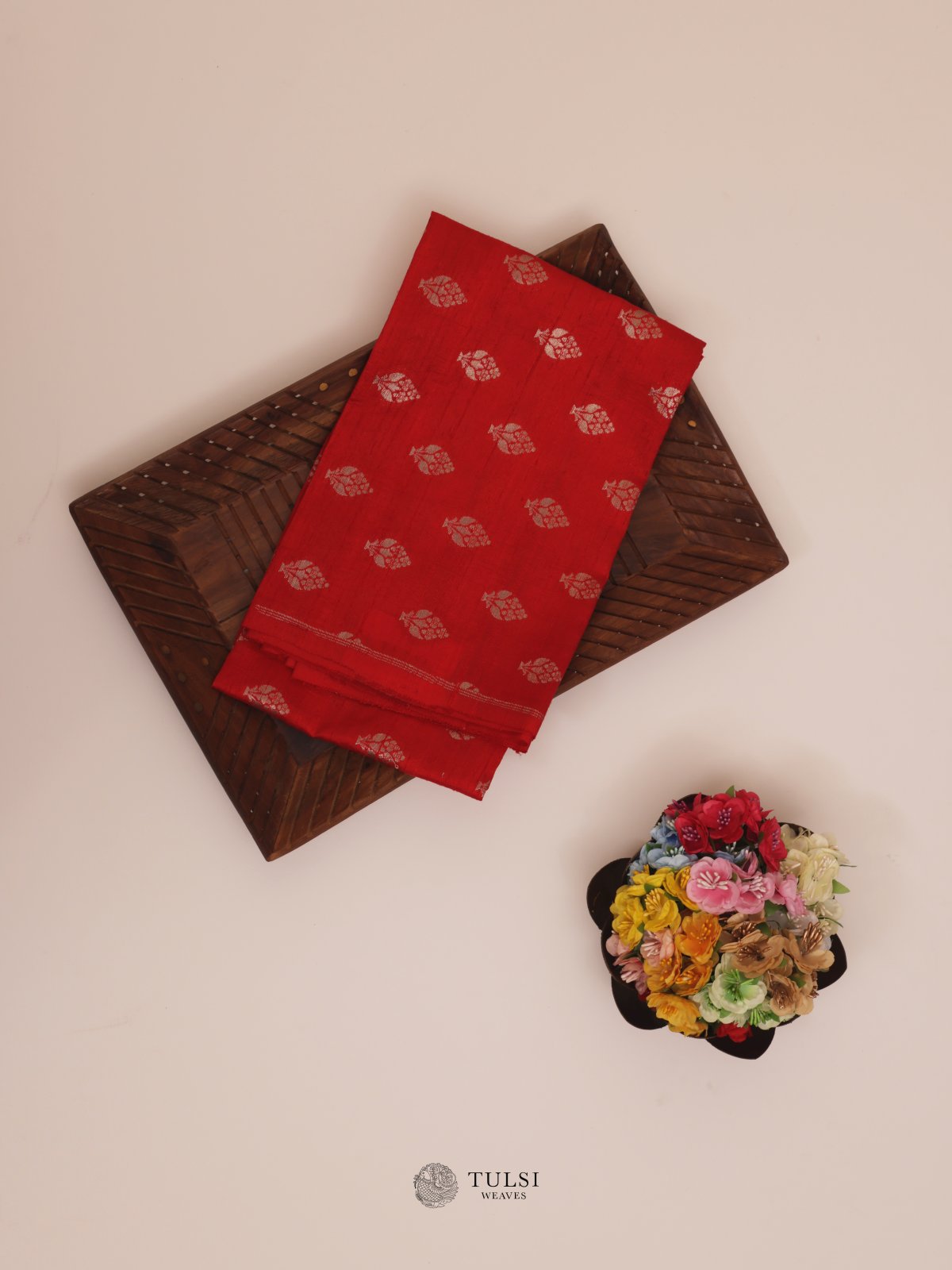 Red Raw Silk Blouse