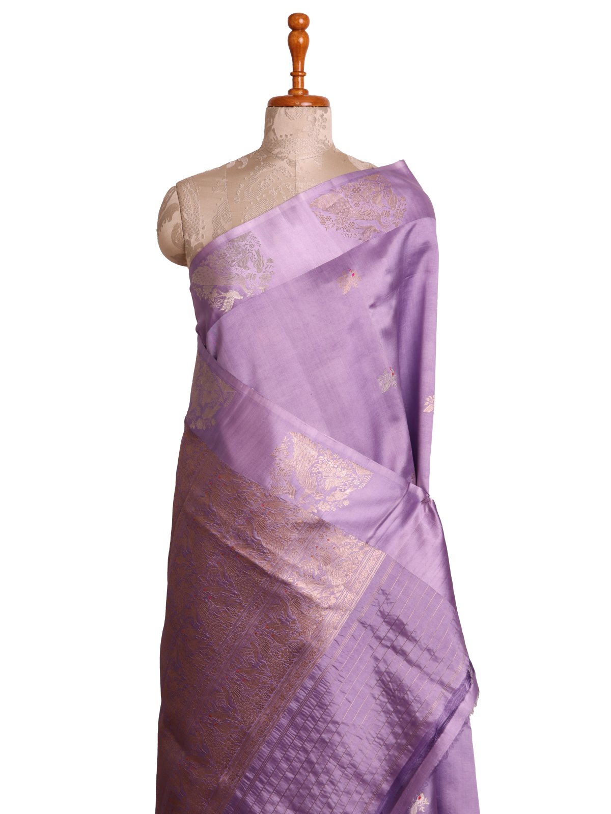 Lilac Mashru Silk Saree             