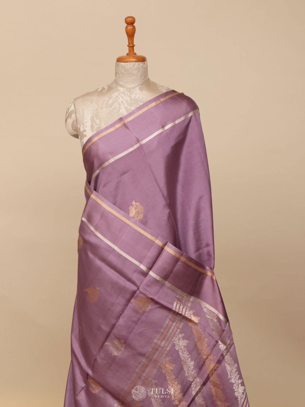 Light Lavender Mashru Silk Saree