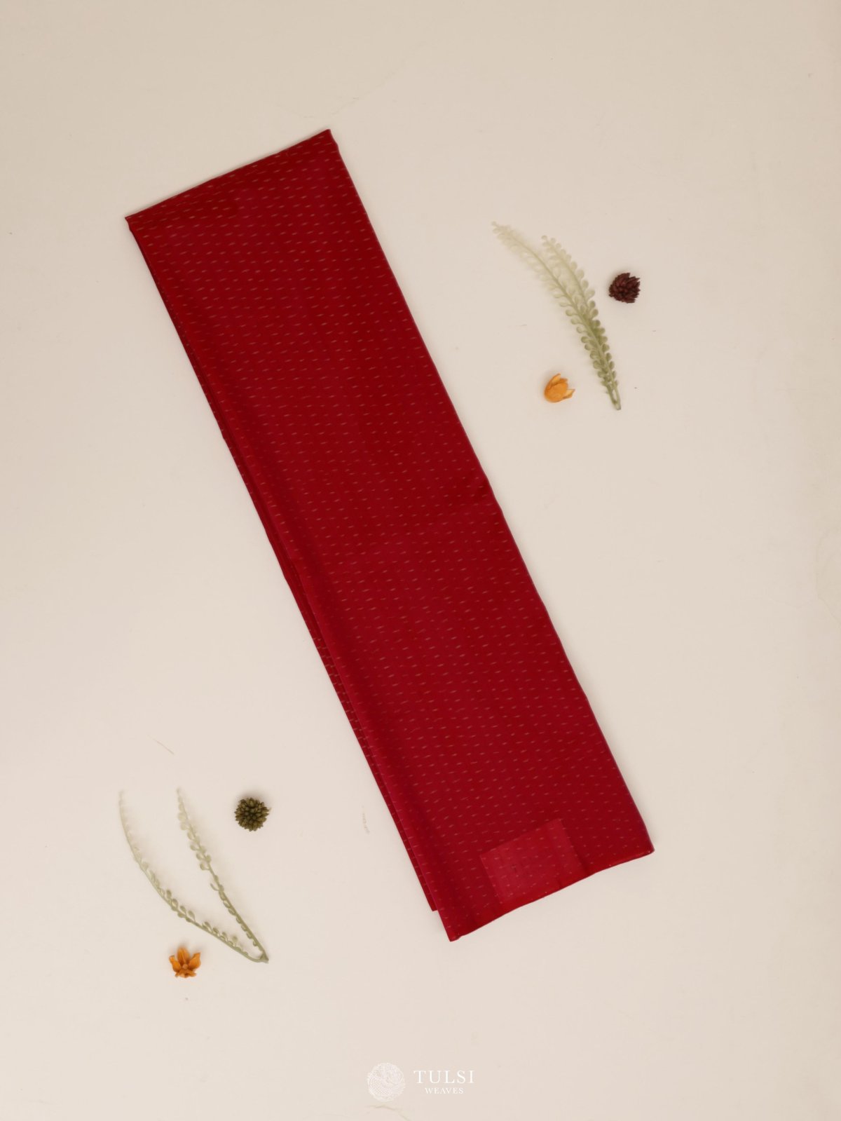 Red Ikat Silk Blouse