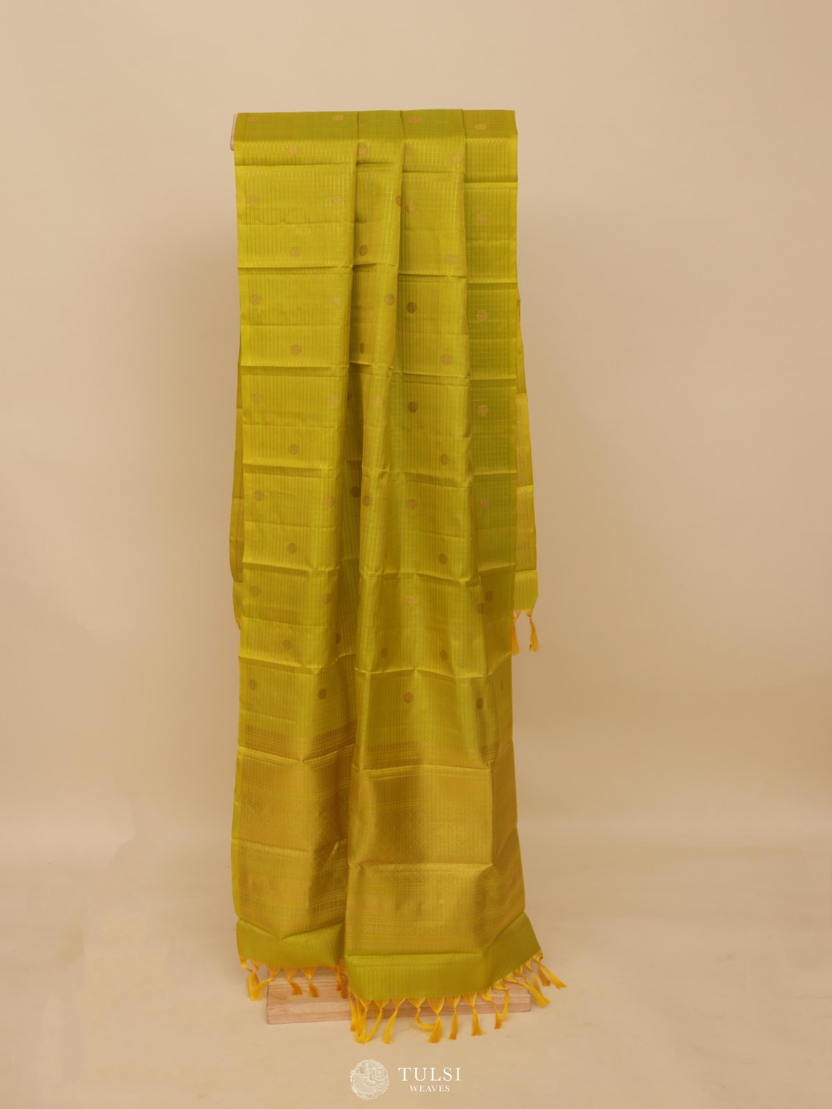 Parrot Green Kanjeevaram Silk Dupatta