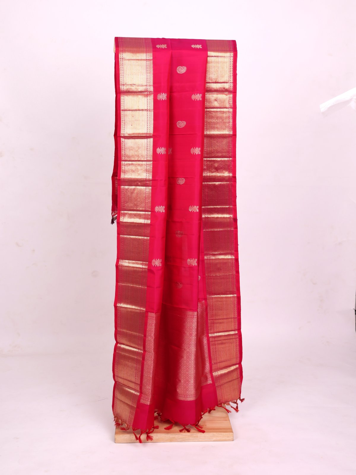 Reddish Pink Kanjeevaram Silk Dupatta