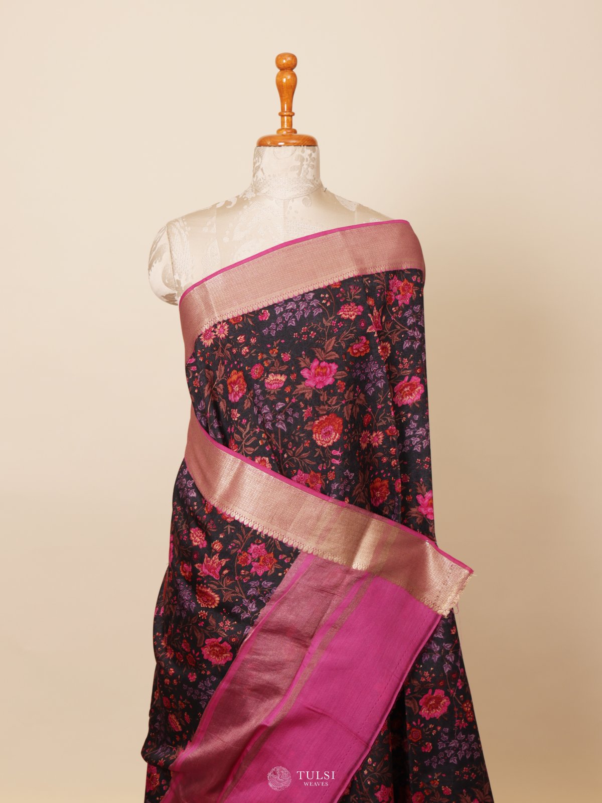 Black Chaniya Silk Saree