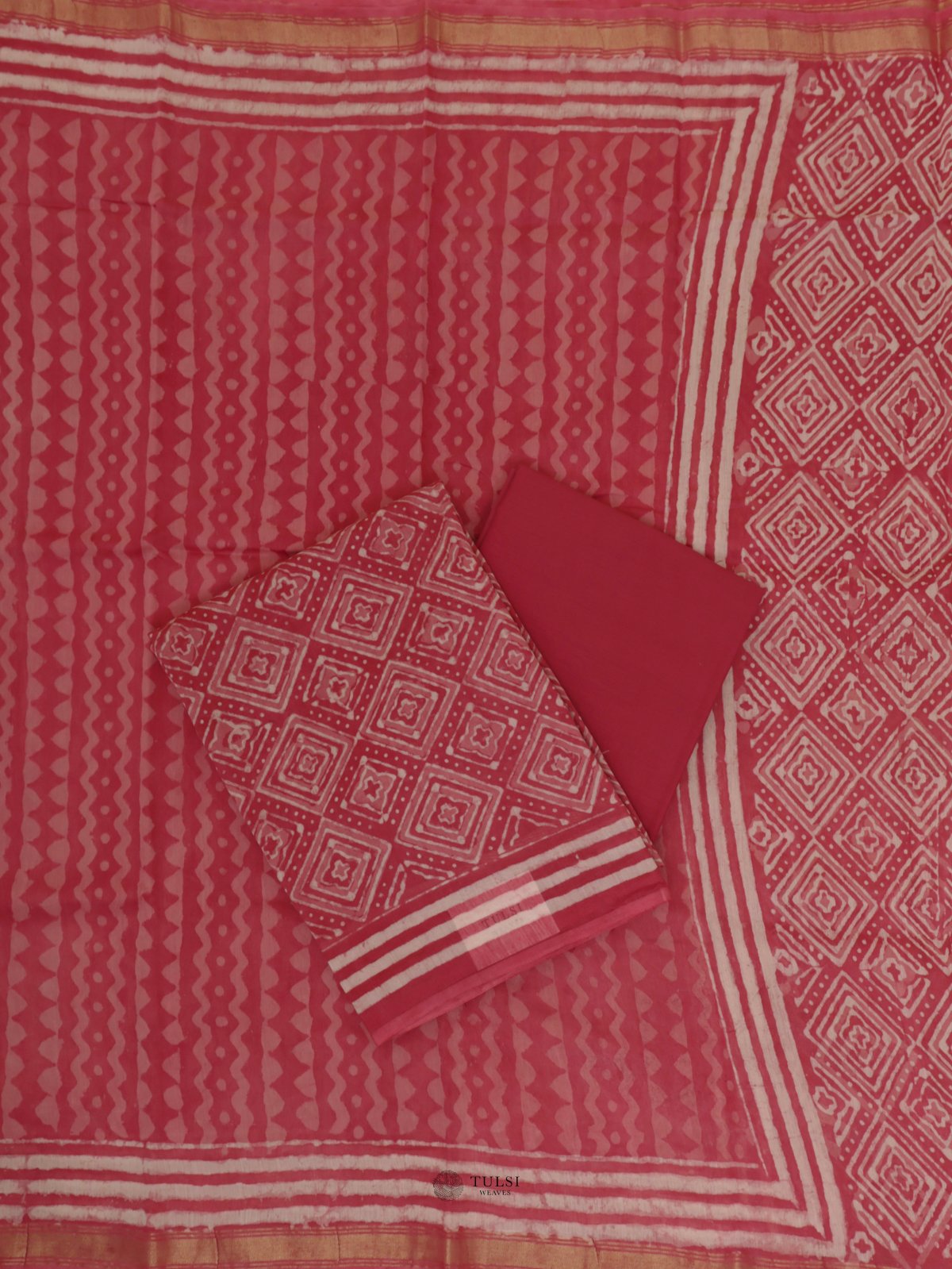 Pink Chanderi Salwar Material 