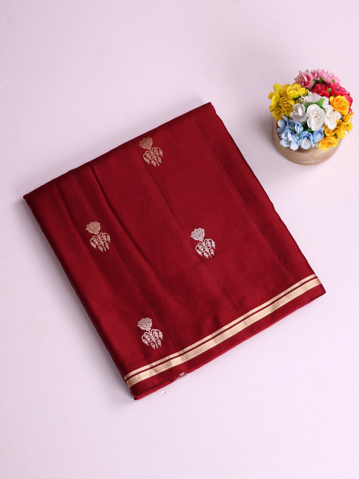 Maroon Mashru Silk Saree