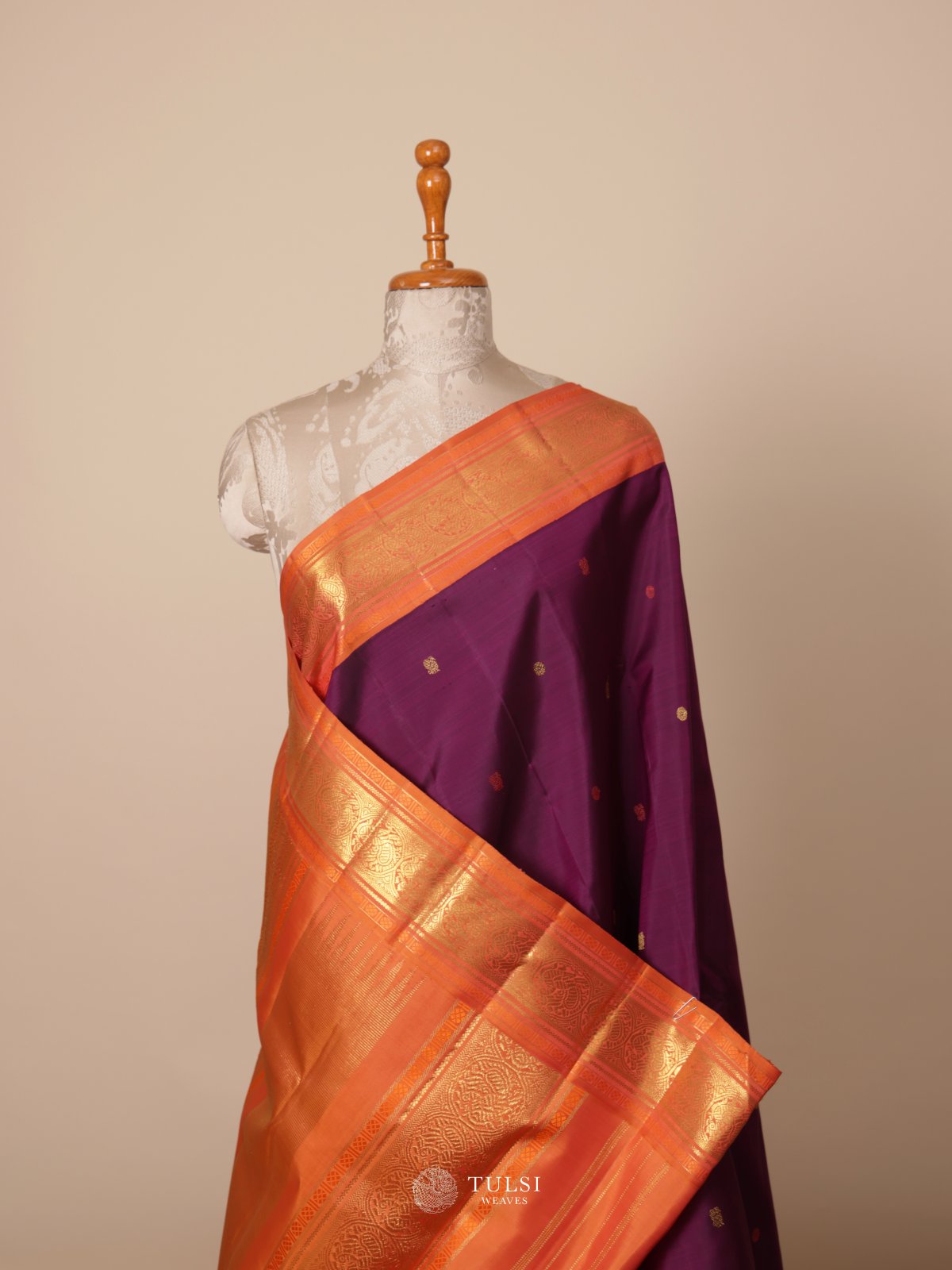 Dark Purple Kanjeevaram Silk Saree