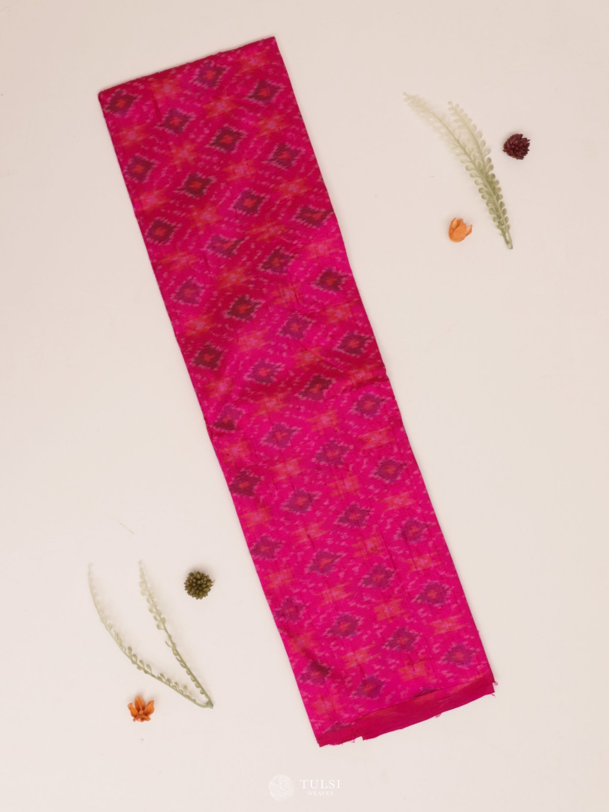 Pink Ikat Raw Silk Blouse