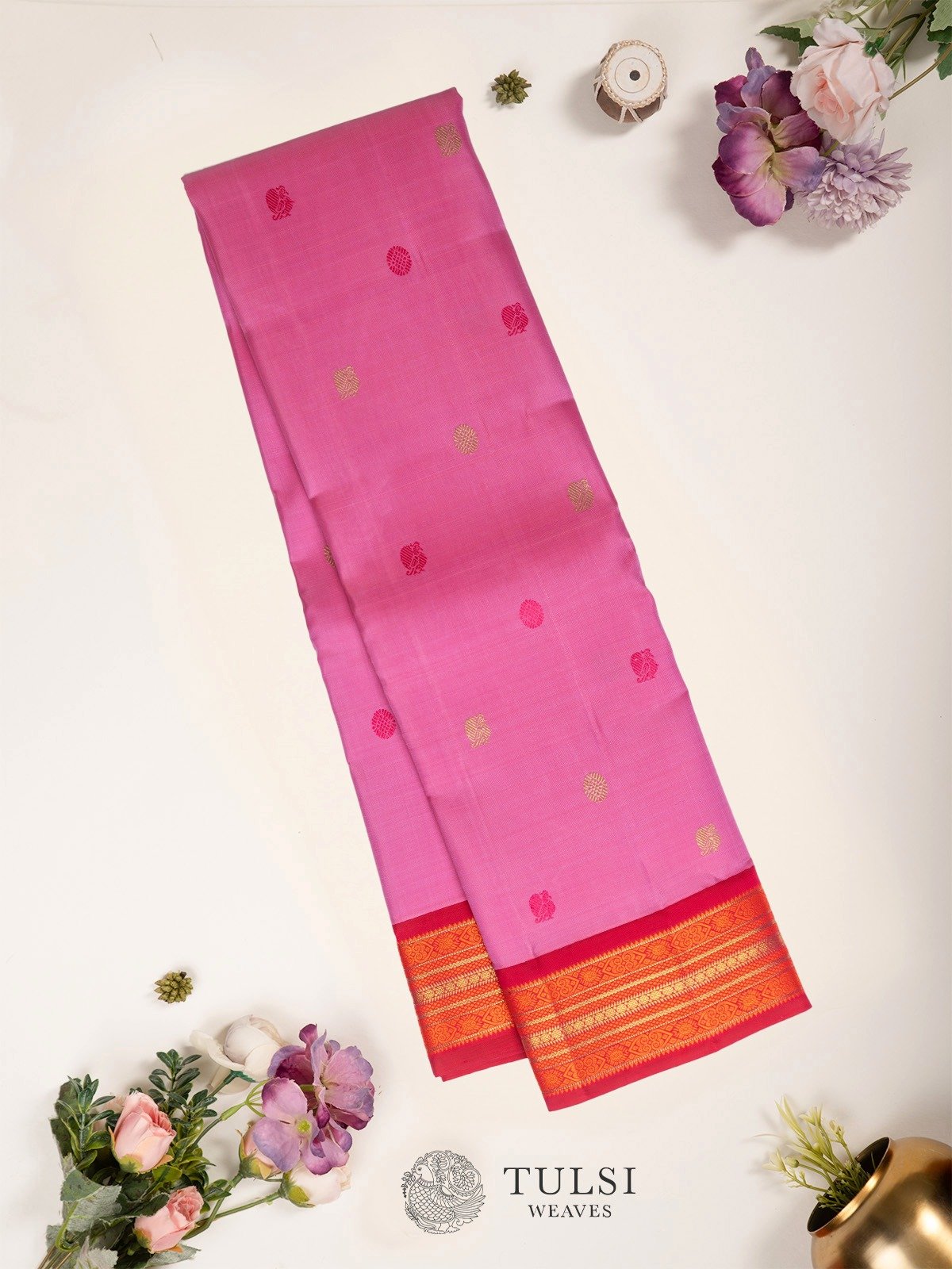 Light Pink Kanjeevaram Silk Saree