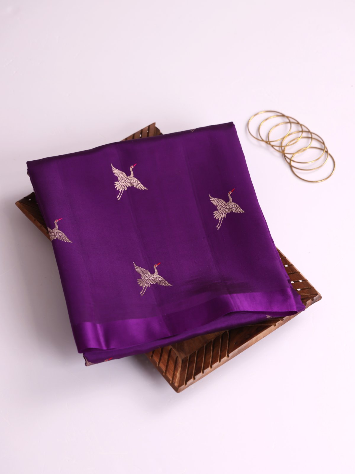 Purple Mashru Silk Saree With Satin Border