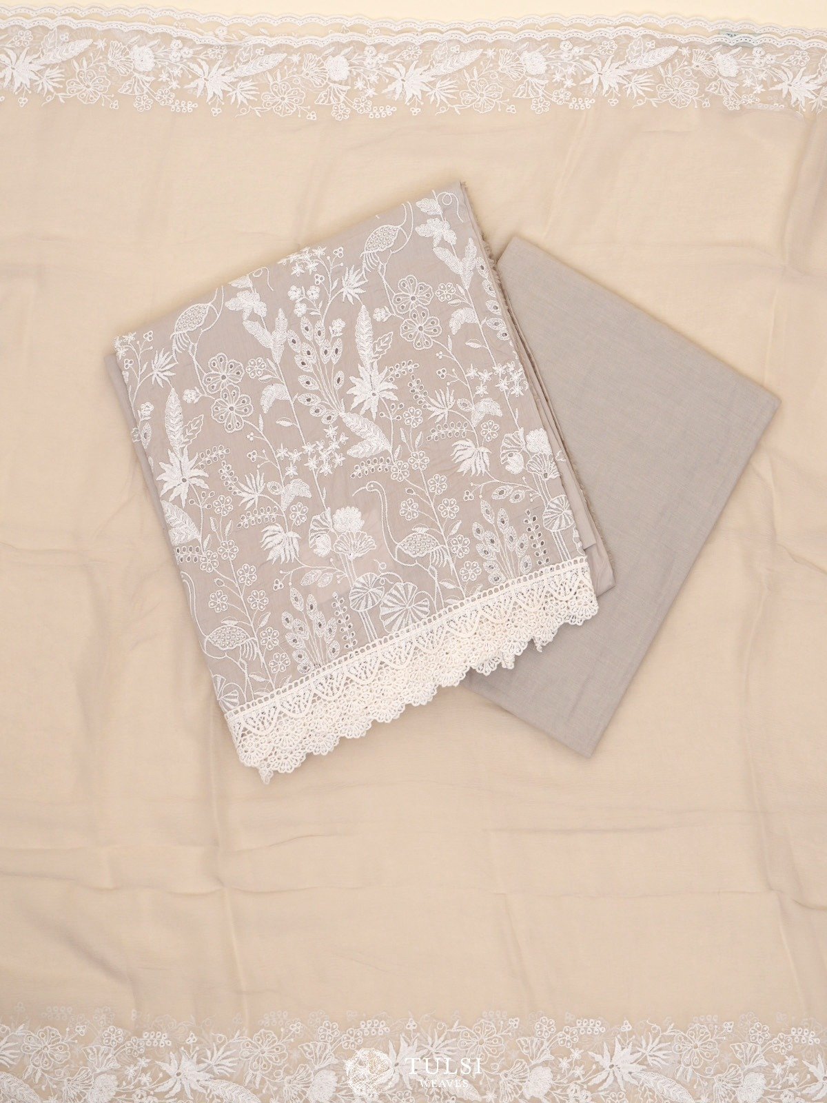 Grey Soft Cotton Salwar Material
