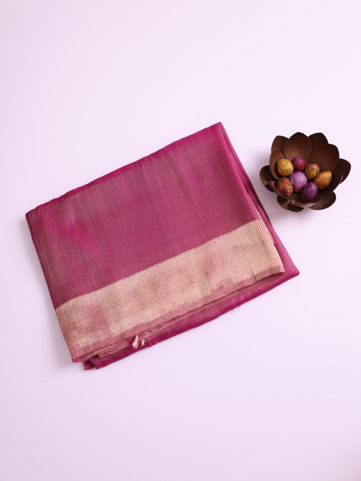 Magenta Pink Brocade Mashru Silk Saree