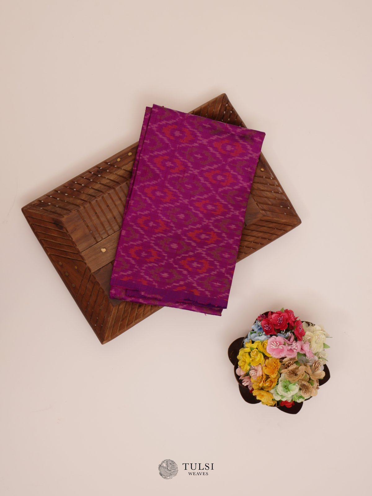 Purple Ikat Raw Silk Blouse